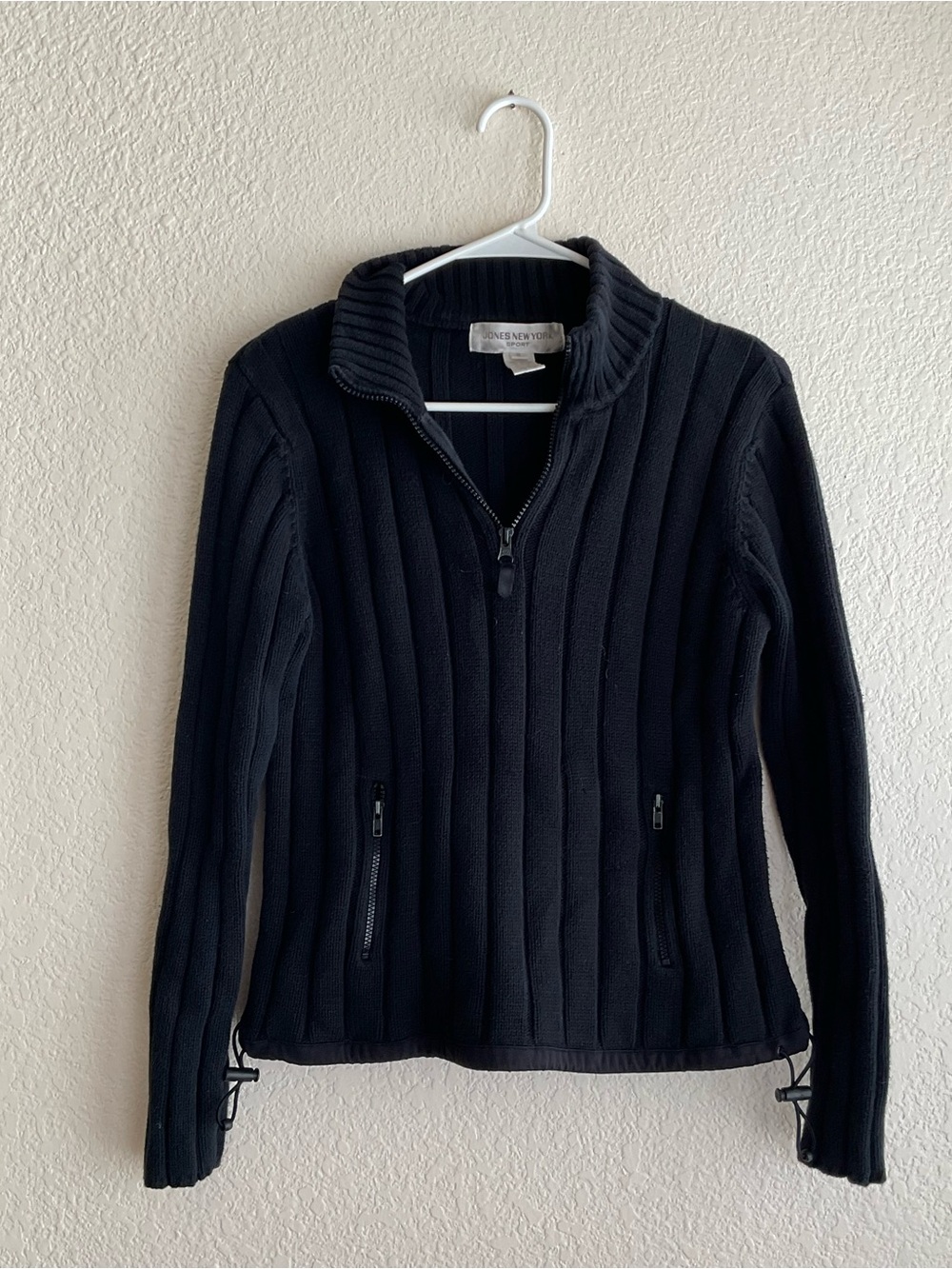 Vintage Jones New York black quarter zip sweater